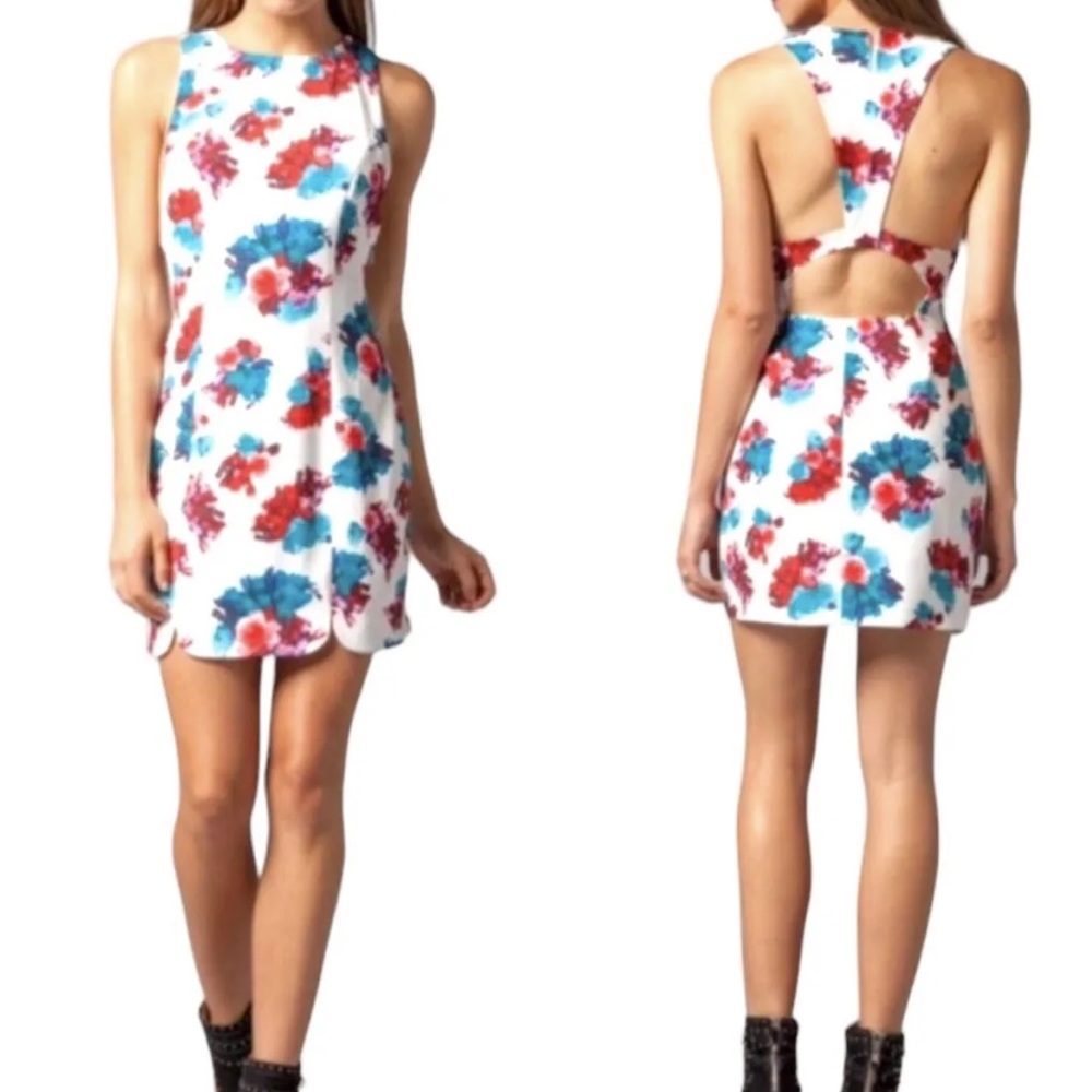 Lovers + Friends Revolve Jetset Cutout Skater Dress in Floral Bouquet Size Large